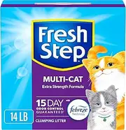 Fresh Step Multi-Cat with Febreze Freshness, Clumping Cat Litter, Scented, 14 Pounds