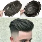 AU Real Human Hair Toupee Hairpiece Top Wig For Men Fine Mono Indian Remy Topper