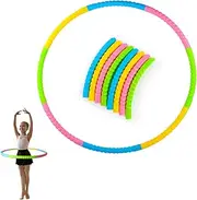 VMUTGA Children's Hula Hoop, Plastic Removable Hoola Hoop, Coloured with 8 Pieces, Gymnastics Hoop, Hula Hoop for 4 Years and Above Children, Boys and Girls, Gymnastics, Fitness, Dancing