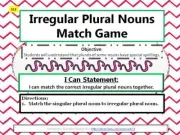 Digital Teacher Made Language Arts Center-Irregular Plural Nouns Match Game S13