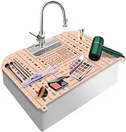 Sink Top Mat, Foldable Bathroom Sink Cover for Counter Space, Non-Slip Sink Top Mat, 22×16.9in Sink Cover Makeup Mat, Sink Top Mat for Travel Home Bathroom(Pink)