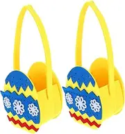 2Pcs Themed Non Woven Fabric Baskets Portable Egg Basket for Home Decoration Lightweight and for Party Creative and Design