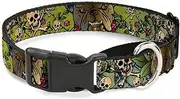 Buckle-Down Trust No One C/U Yellowith Green/Blue-S Martingale Dog Collar, 1.5" Wide-Fits 18-32" Neck-Large