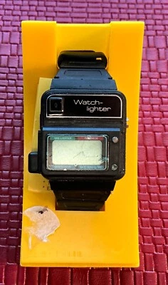 Vintage 1980s Electronic Gas Lighter-Digital Watch New Old Stock