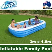 H2OGO Rectangular Inflatable Family Pool 1161 Litre 3m x 1.8m x 56cm