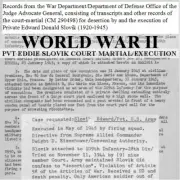 World War II: Eddie Slovik Court Martial and Execution Documents USB Drive