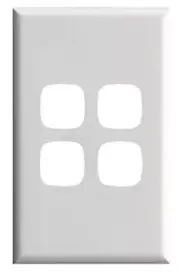 8x HPM EXCEL SWITCH COVERPLATES 4-Gangs Horizontal & Vertical, High Gloss, White