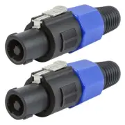 2x Speakon Speaker Female Connector 2-Pole NL4C Jack Amplifier Cord Pro Audio