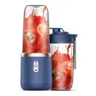 Portable High-Speed Blender with USB Rechargeable Battery - 2-in-1 Bottle and Cu
