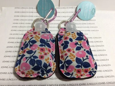 CADDY AND SANITIZER WITH METAL CLIP New with tag SET OF TWO Pink Flowers
