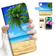( For iPhone 11 ) Wallet Flip Case Cover PH26009 Beach Sky Palm