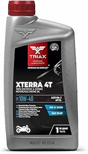 TRIAX XTerra 4T 10W-40 Synthetic API SL, API SN JASO MA2 Motorcycle Oil (1 Quart)