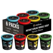 Konjac Noodle, 6-Pack Instant Shirataki Noodle Soup Cups Variety Flavor(Spicy...