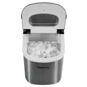 Magic Chef Portable Ice Maker – 27 lbs Capacity, Stainless Steel with Black Top