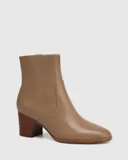 Nola Taupe Leather Ankle Boot
