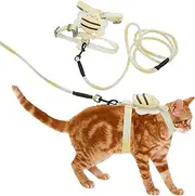 Cat Harness and Lead Set, Chest Harness, Escape Proof Cat Harness for Large and Small Cats, Bee Pattern Pet Harness for Travel and Walks, Medium, Yellow