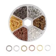 900pcs/Box Iron Open Jump Rings Close Unsoldered 6 Color Loop Findings Kit 8mm