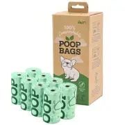 100% Compostable Dog Poop Bags, 120 Bags, 8 Rolls, 9"x13", ASTM D6400 & EN 13...