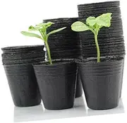 FONDOTIN 300Pcs Nutrition Bowl and Cup for Planting Lightweight Plastic Nursery Pots with Drainage for Seedlings and Transitions