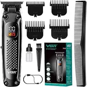 VGR 972 Professional Hair Trimmers, Precision Beard Trimmer for Men, Cord/Cordless and Rechargeable with LED Display