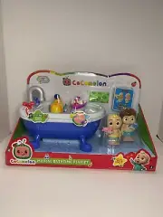 Cocomelon Musical BathTime Playset JJ And TomTom Figures Plays Bath Song New
