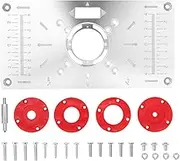 RAYWE Multifunctional Aluminum Alloy Router Table Insert Plate Trimmer Engraving Machine Tool Woodworking Benches Woodworking Tools Only Compatible with Bosch GKF550 and Makita RT0700C