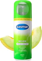 Sasmar Melon Flavored Lubricant - Water Based Personal Lube for Men, Women - Feels Natural, Long Lasting Formula, Paraben Free, Toy-Friendly and Condom Safe, Oral Lubricant for Couples - 60 ml