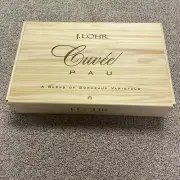 J Lohr Cuvee PAU 6 Bottle Wood Wine Crate Box - Empty Folding Lid