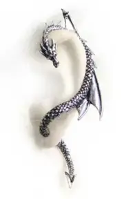 SteamPunk Victorian Alchemy Gothic Dragon's Lure Left Ear Earring, NEW UNUSED