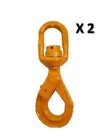 2 x 2T Self Locking 8mm Swivel Hook G80, 4X4, Lifting, Rigging Crane