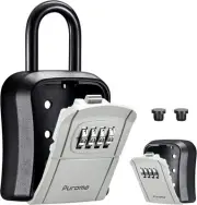 Key Lock Box Portable Combination Lockbox Wall-Mounted Key Storage Box Home