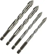 High Strength Steel Drill Bits, Four-Edge Eccentric Twist Drill Bit Set, High Hardness Eccentric Drill Bits for Tile Ceramics Marble