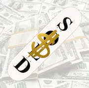 Brand New $OLD BRAND LOGO WHITE AND GOLD Skateboard Deck 8.0