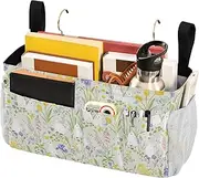 Caddy For Bedside Bed Hanging Bag for Remotes Phone,College Dorm,Camp,Baby Bed Rails Cute Bunny Duckling Spring Bloomy Flourish