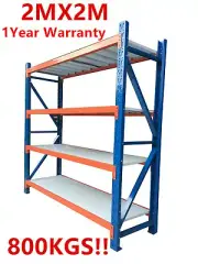 New 2M Garage Warehouse Steel Storage Shelving Shelves Racking Racks Blue