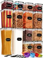 14 Pack Airtight Food Storage Containers for Kitchen Pantry Organization and ...