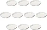 Set of 10 White Round 10 Pie Plates, 10 x 1.3 inches (25.5 x 3.2 cm) | Pie Plate, Ceramic, Setomonohonpo