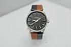 New Nixon Sentry 38 Leather Brown Navy A377 1957-00 $150 Watch