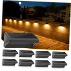 Solar Fence Lights 8 Pack-Plus,100 Lumen Big Outdoor Solar Light IP65