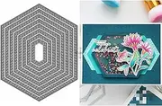 DzIxY Hexagon Background Board Metal Cutting Dies for Card Making Kit Embossing Paper Die Cuts Set Scrapbook Stencils Supplies Machine Templates