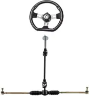 Steering Wheel Assembly kit Tie Rod Rack Pinion Adjustable Shaft ATV Quad Gokart