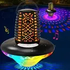 Floating Pool Speaker,Bluetooth Pool Speaker with LED Flame Light and RGB Light,