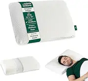The White Willow Orthopedic Memory Foam Queen Size Neck & Back Support Sleeping Bed Pillow- Off White (24" L x 14" W x 5" H)