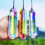 3 Pack 5" Large Crystal Sun Catcher Prisms for Windows, AB Colored Suncatcher Cr