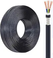 2.5MM2 RVVP Shielded Control Cable 3 Core - 0.15/0.5/1.0mm² 32.8-328ft (10-100m) for Security Monitoring, LED Strips, Automation - Oxygen-Free Copper, Anti-Interference, Durable(164ft(50m),3C-0.2mm2)