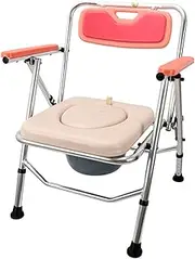 Z&y GLAa Folding Lightweight Commode Chair,Mobile Commode Shower Chair Portable Toilet Comfortable Durable/Color2