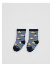 [Country Road] Organically Grown Cotton Digger Sock in Slate Blue