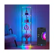 Floor Lamp with Shelves Height Adjustable RGB Floor Lamp with Music Sync LED ...