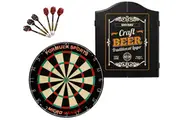 Micro Band 3 Dart Board + Winmau Craft Beer Black Cabinet + Darts