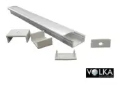 Aluminium Extrusions Profile for LED Strip Light Wide Surface Mounted Frosted 2m